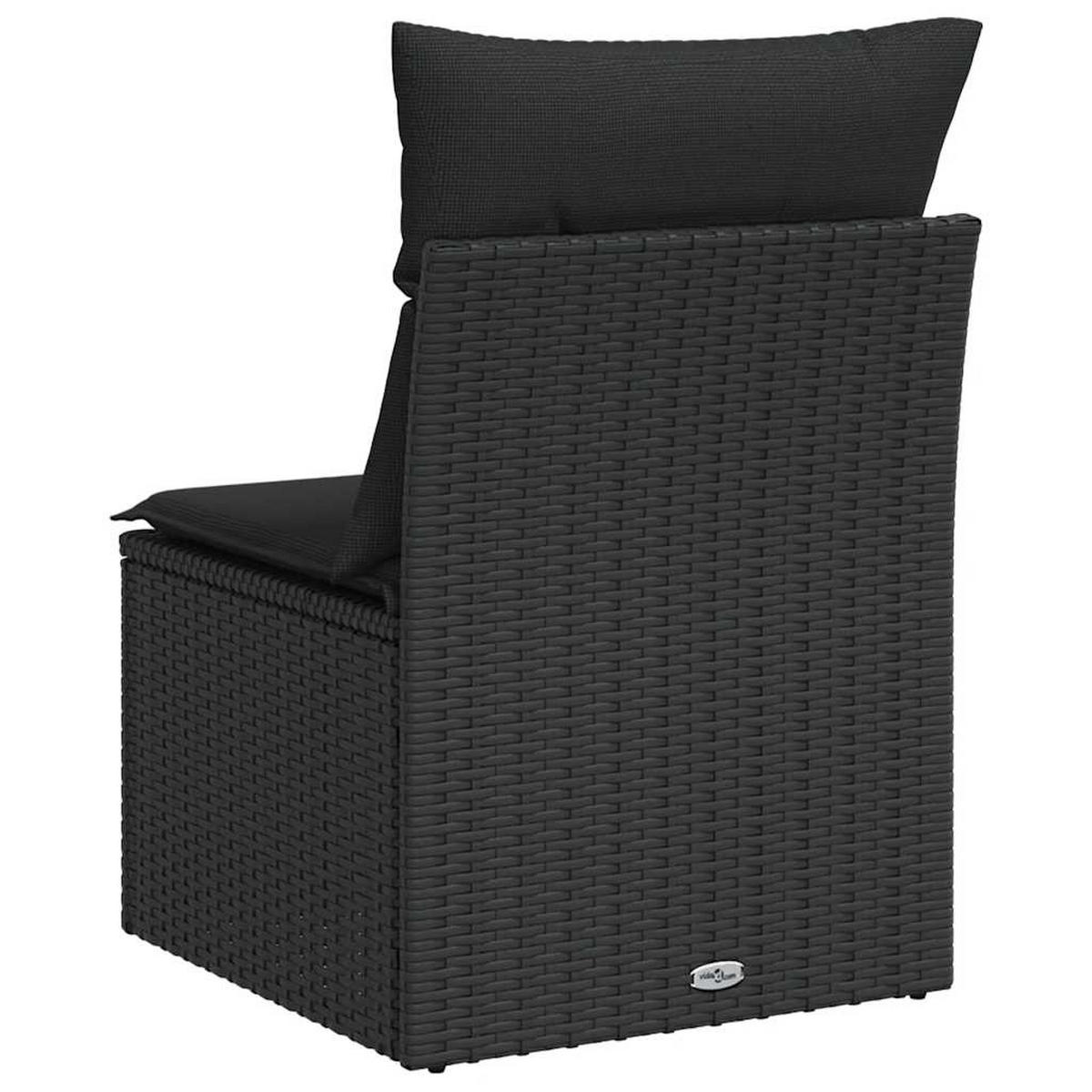 GARTENSOFA Ohne Armlehnen Mit Kissen Schwarz Poly Rattan - Schwarz, Kunststoff (62/69/55cm) - vidaXL