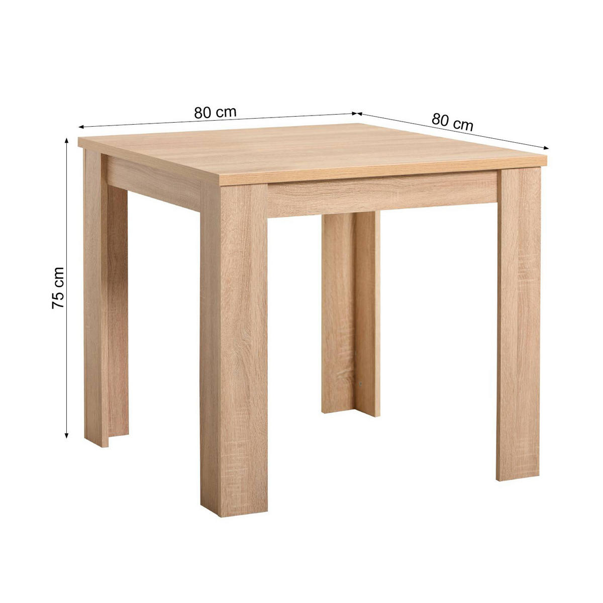 TISCHGRUPPE 80/80 cm Natur mit 2 Stühlen grau - Naturfarben/Grau, Holz/Textil (80/88/80cm) - Homestyle4u