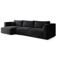 ECKSOFA TOLMO LM Schwarz Chenille mit Schlaffunktion - Schwarz, Holzwerkstoff/Textil (347/148cm) - MASSENO