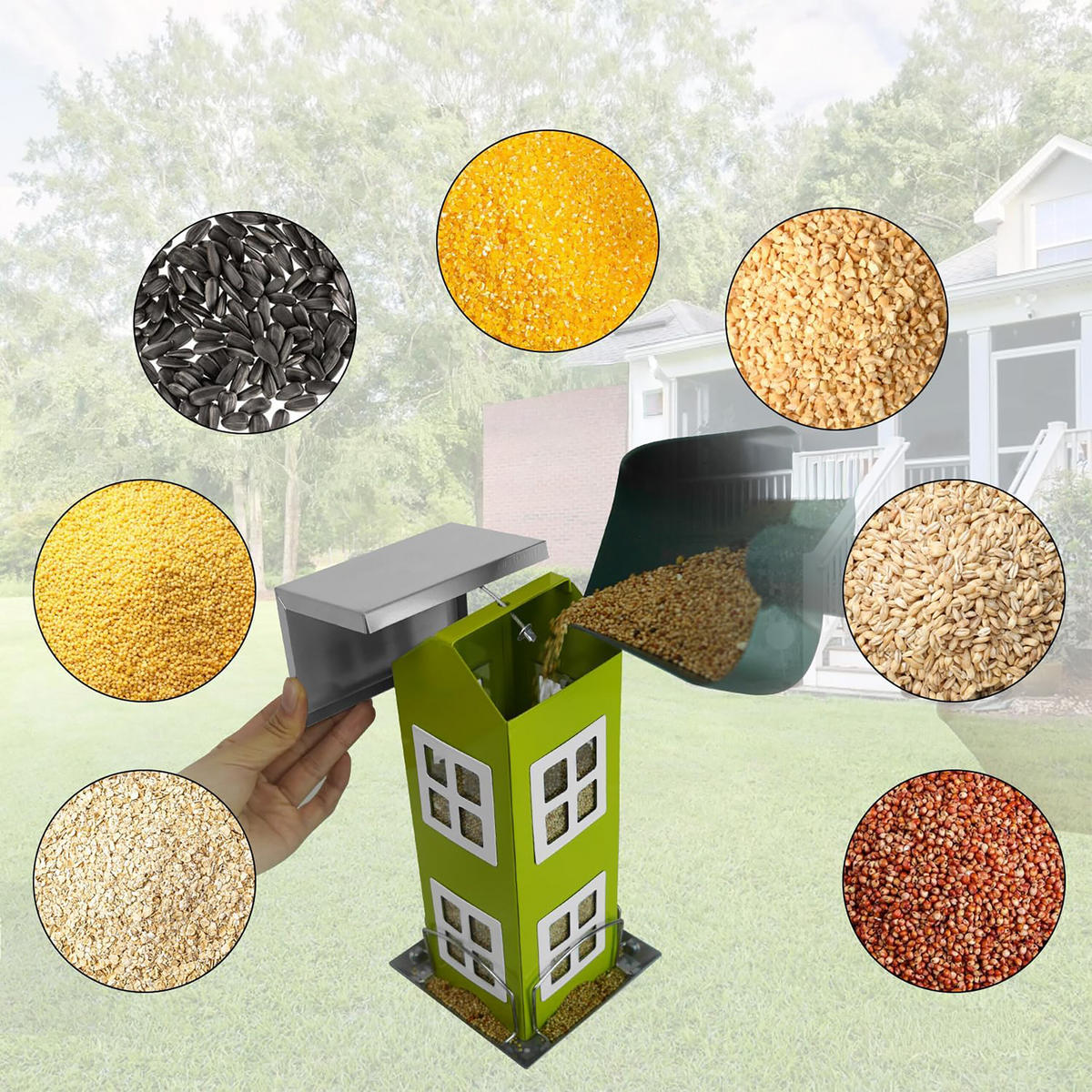 VOGELHAUS - Grün, Metall (12/26/12cm) - Relaxdays