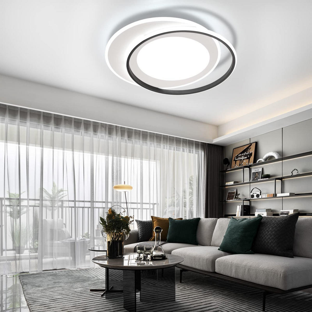 LED-DECKENLEUCHTE Sonnensystem 48.5/47.5/7 cm - Weiß, Metall (48.5/7/47.5cm) - ZMH