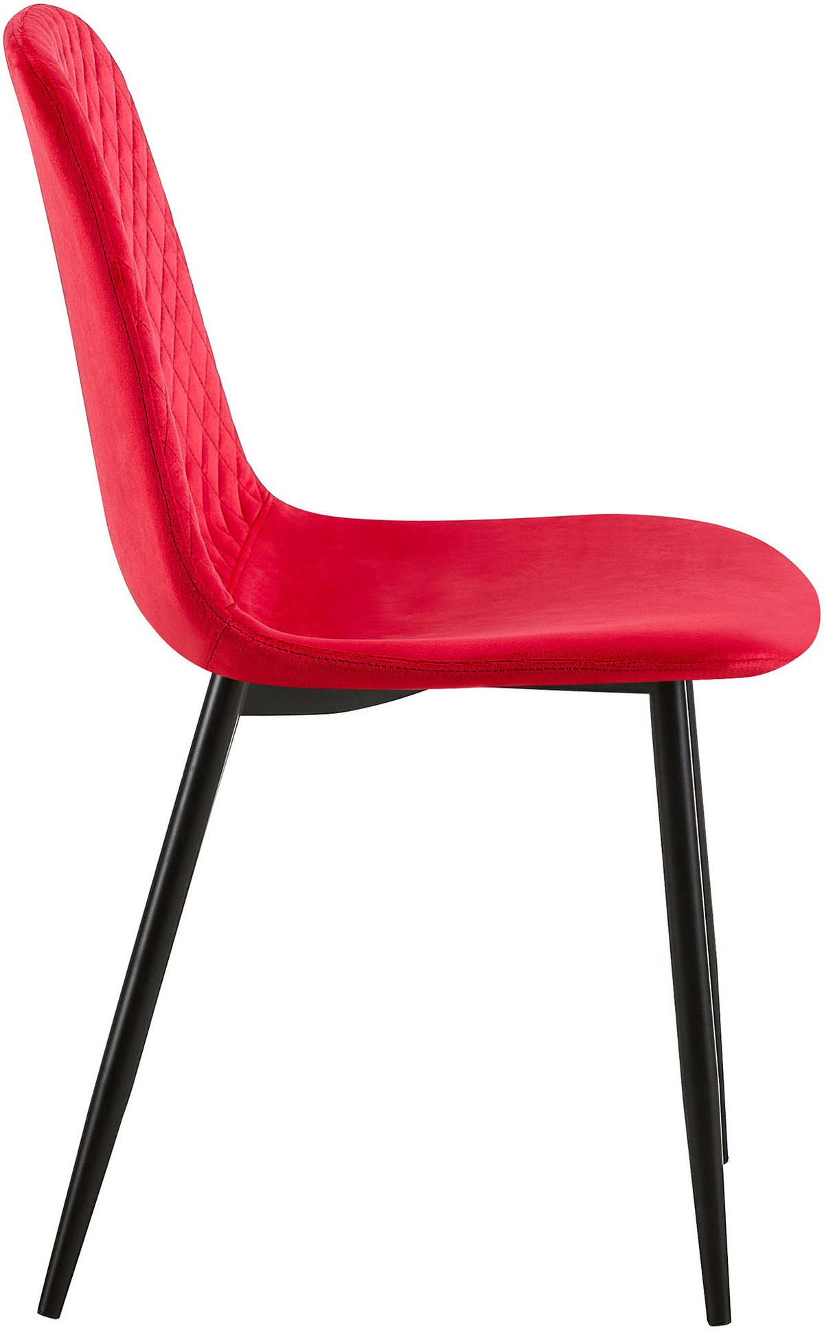 STUHL Samt Rot - Rot/Schwarz, Textil/Metall (44/88/54cm) - CLP