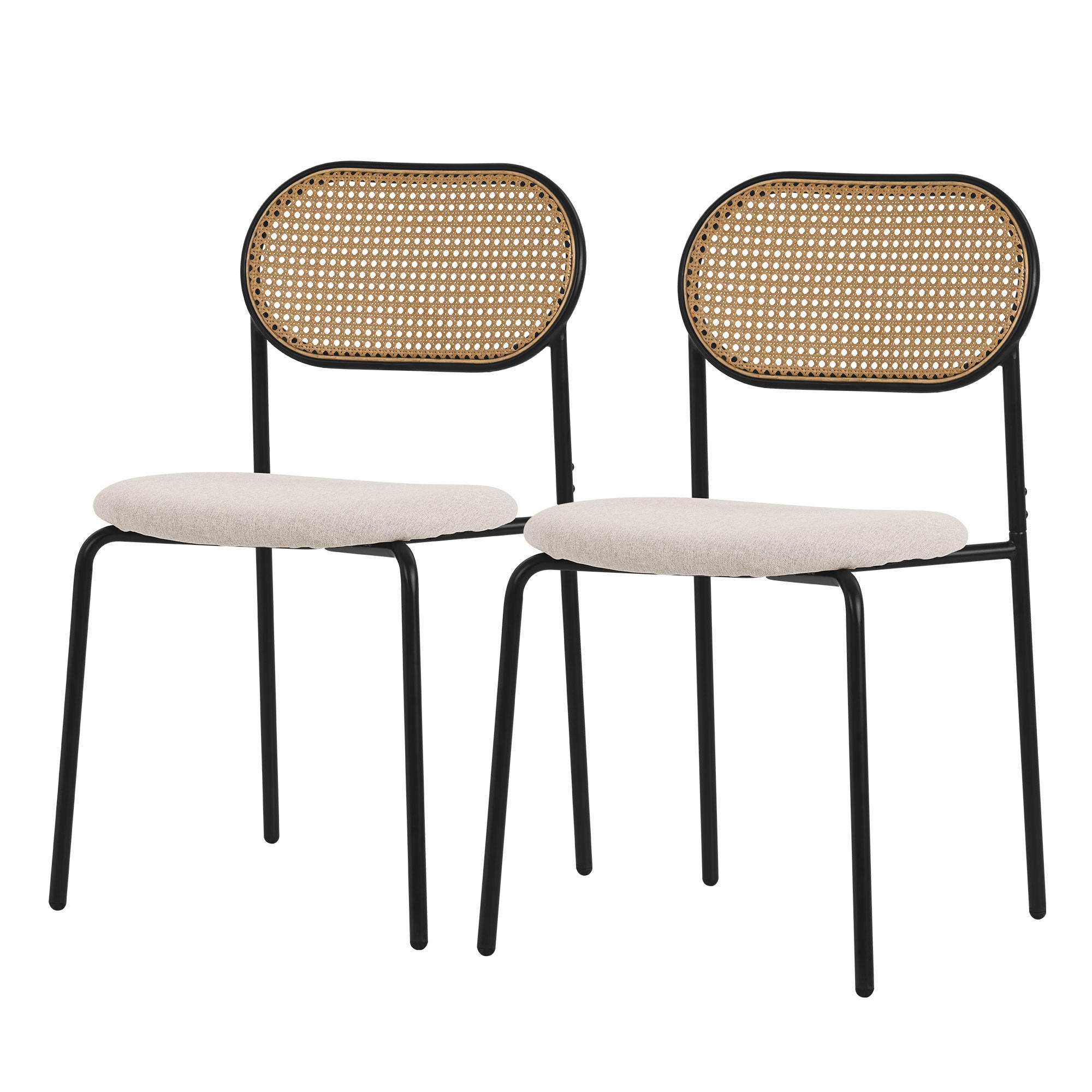 ML-DESIGN JÍDELNÍ ŽIDLE, SADA 2 KS, béžový ratan
