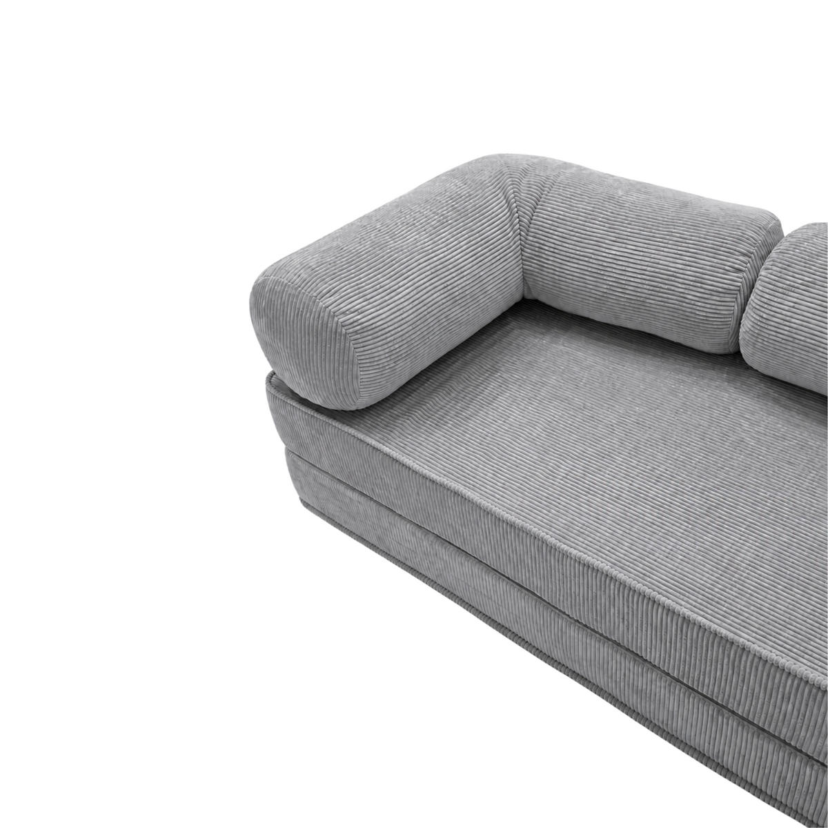 MINIMALISTISCHES Design Sofa für das Wohnzimmer Grau - Grau, Textil (200/70/100cm) - SURB