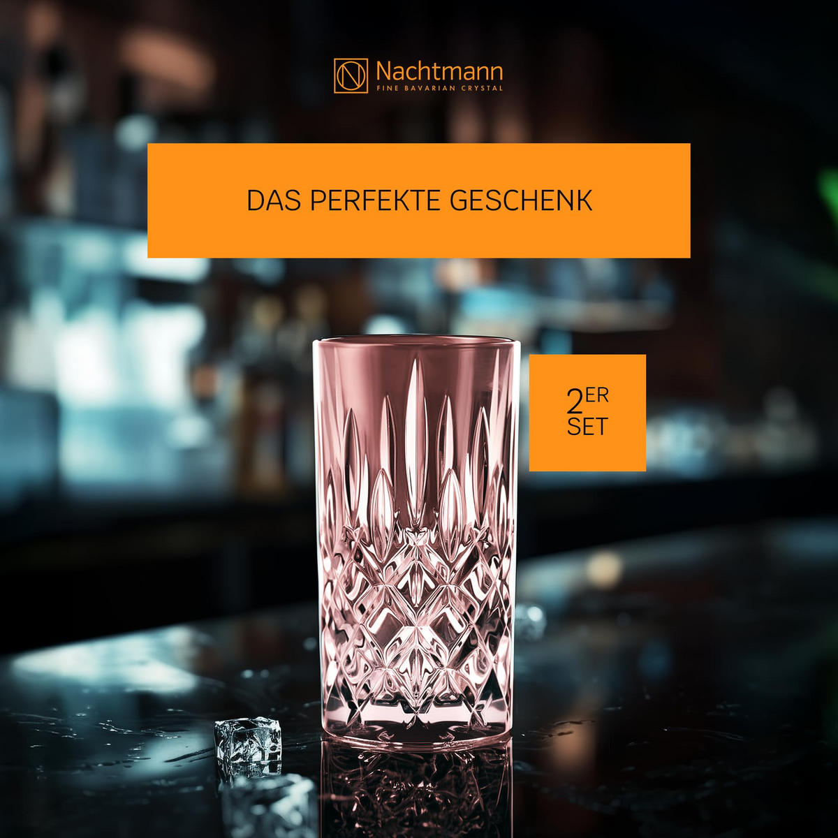 LONGDRINKGLÄSER Noblesse Colors Rosé 395 ml 2er Set - Rosa, Glas (0.395L) - Nachtmann