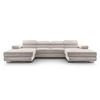 WOHNLANDSCHAFT Arborio Weiß 352/202/90 cm mit Schlaffunktion - Creme/Schwarz, Textil/Metall (352/90/202cm) - AX Living