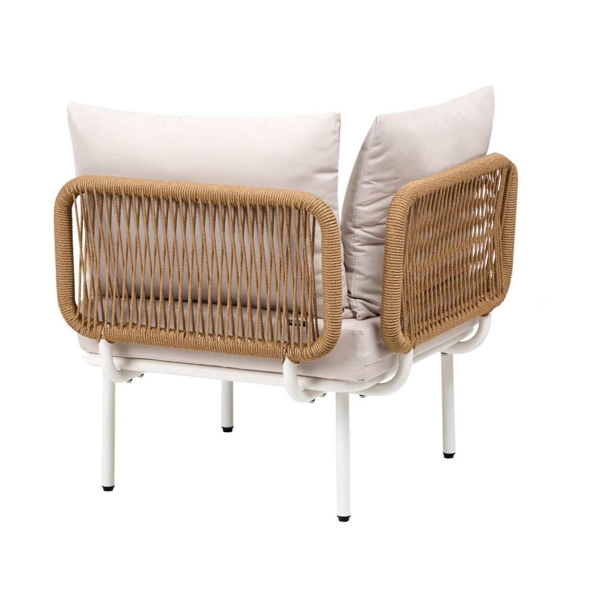 GARTEN-ECKMODUL Hellbeige Baucina - Beige/Weiß, Metall (68/75/68cm) - Beliani