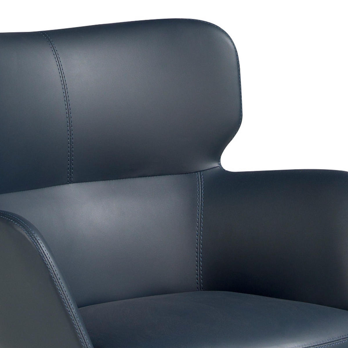 DREHSTUHL Grau Blau Schwarz 58/59/80 cm - Blau/Schwarz, Leder (58/80/59cm) - ANGEL CERDA