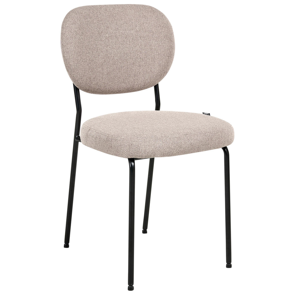 ESSZIMMERSTUHL 2er-Set Stoff Hellbraun Loleta - Hellbraun, Textil (47/84/57cm) - Beliani