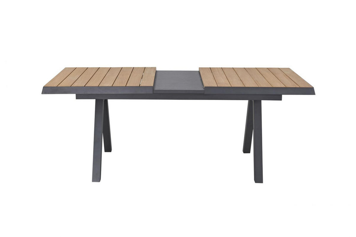 GARTENTISCH Texas 160/210x100x75cm, Teakholz, Anthrazit - Anthrazit, Holz (100/210/75cm) - dasmöbelwerk