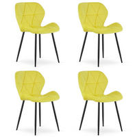 STUHL Gelb 46x53 cm MANGO Samtbezug x 4 - Gelb, Kunststoff (46/49/53cm)