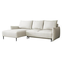 ECKSOFA Santi L - Creme/Schwarz, Holz/Textil (240/160cm) - MIRJAN24