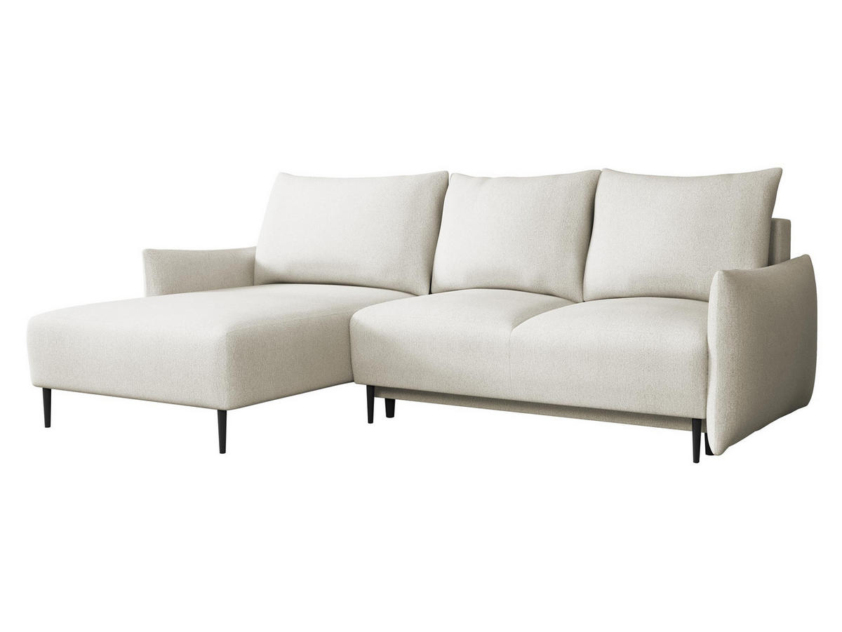 ECKSOFA Santi L - Creme/Schwarz, Holz/Textil (240/160cm) - MIRJAN24