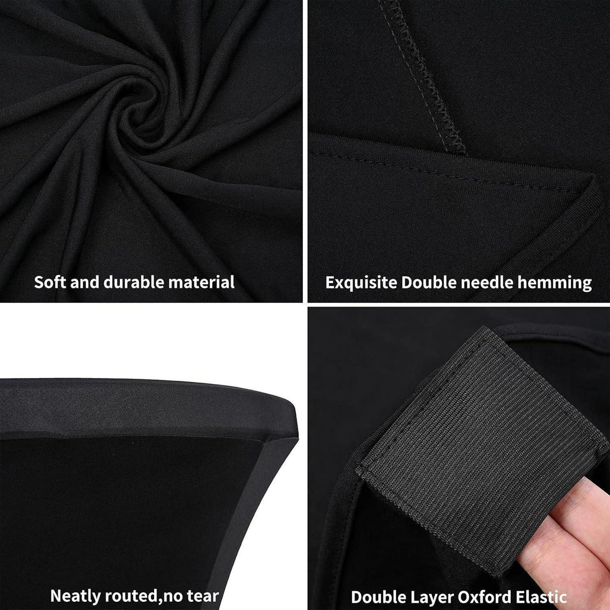 STEHTISCH Husse 10er-Set Schwarz 70 cm - Schwarz, Textil (70/110cm)