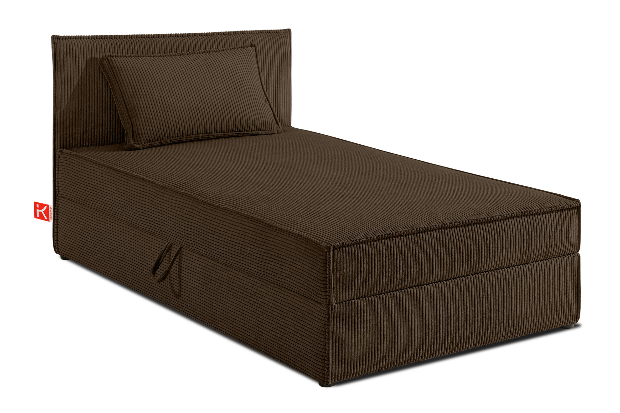 BOXSPRINGBETT ROTI Einzelbett, dunkelbraun - Dunkelbraun/Schwarz, Holz/Holzwerkstoff (100/200cm) - KONSIMO®