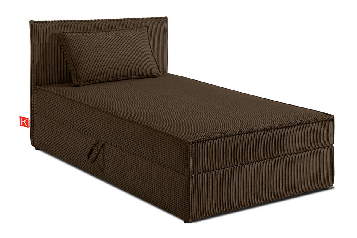 BOXSPRINGBETT ROTI Einzelbett, dunkelbraun - Dunkelbraun/Schwarz, Holz/Holzwerkstoff (100/200cm) - KONSIMO®