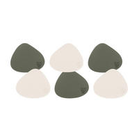 UNTERSETZER - 6er-Set - Recyceltes Leder in Cremeweiß und Graugrün - Weiß, Textil (11/13cm) - Björn