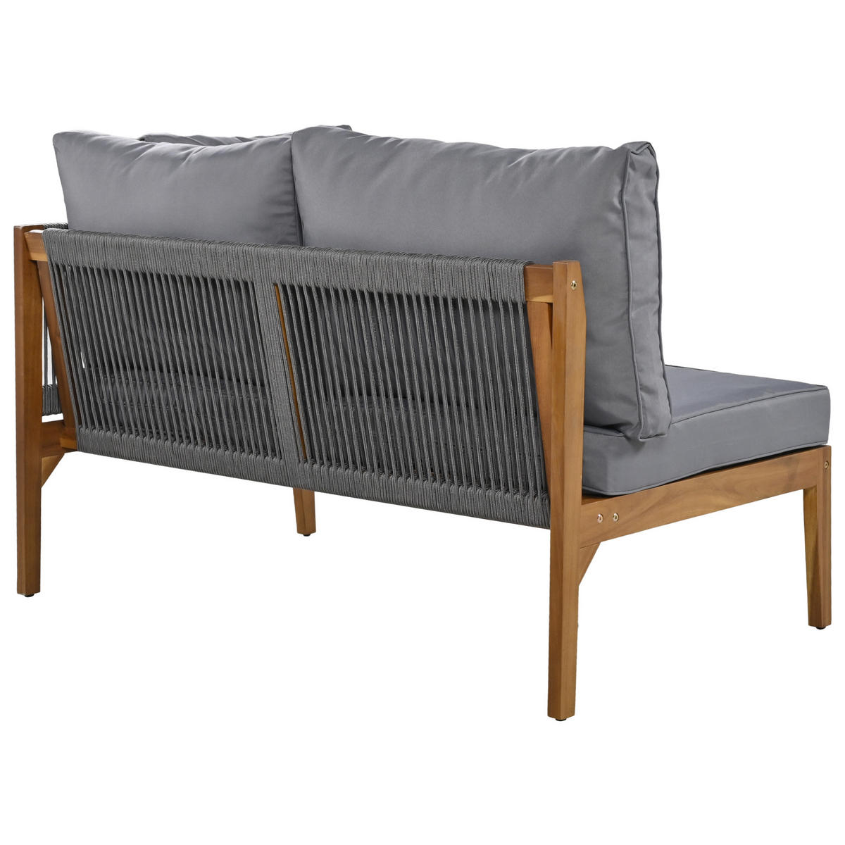 GARTENMÖBEL 240x184x64cm grau aus Akazienholz mit Polyesterbezug - Grau, Textil - Modfu