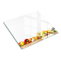 GLASPLATTE 60x52 cm Obst und Gemüse - Multicolor, Glas (60/0.4/52cm) - TULUP