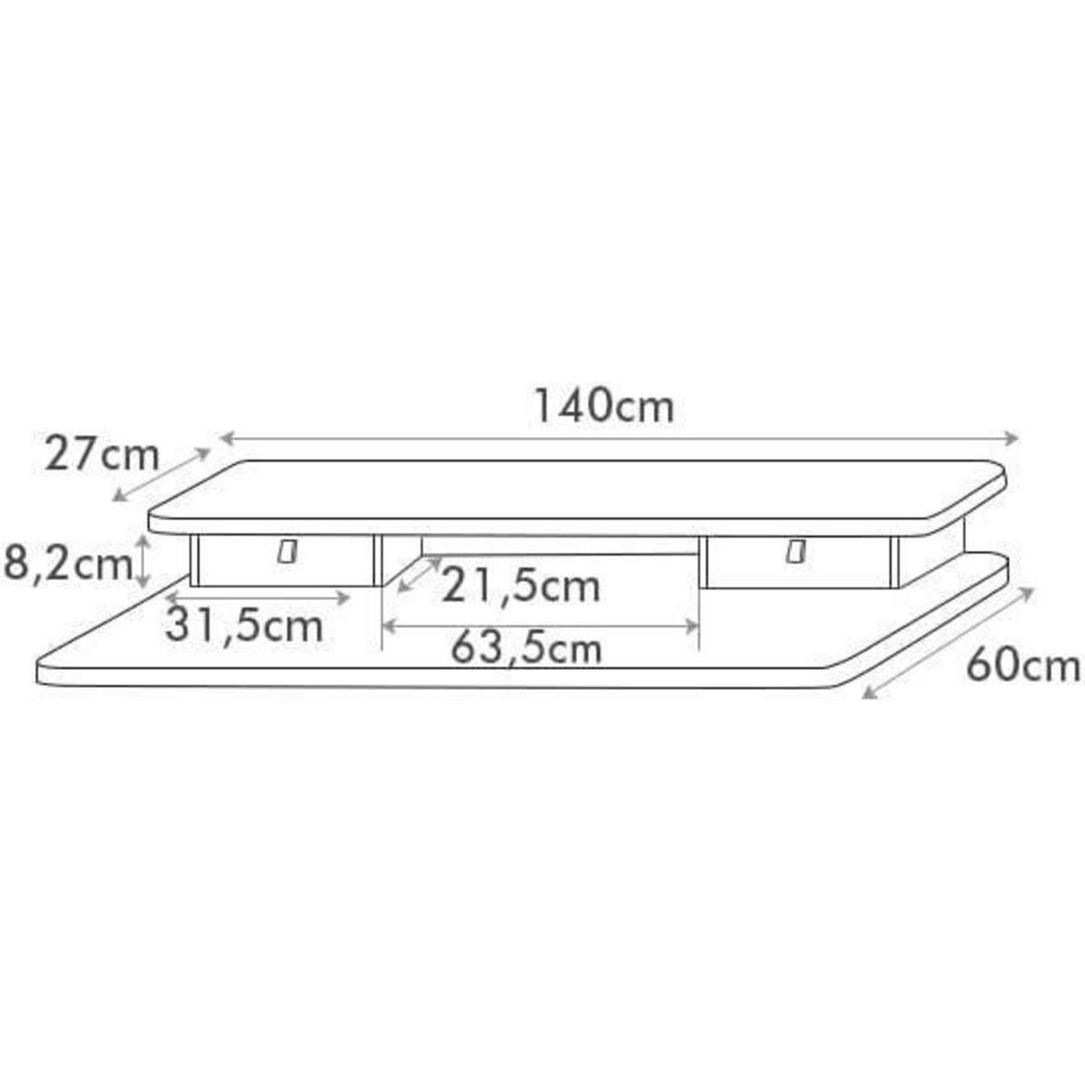 SCHREIBTISCH elektrisch höhenverstellbar 140 x 60 cm Rustikal Braun - Braun, Holzwerkstoff (60/140/72cm)