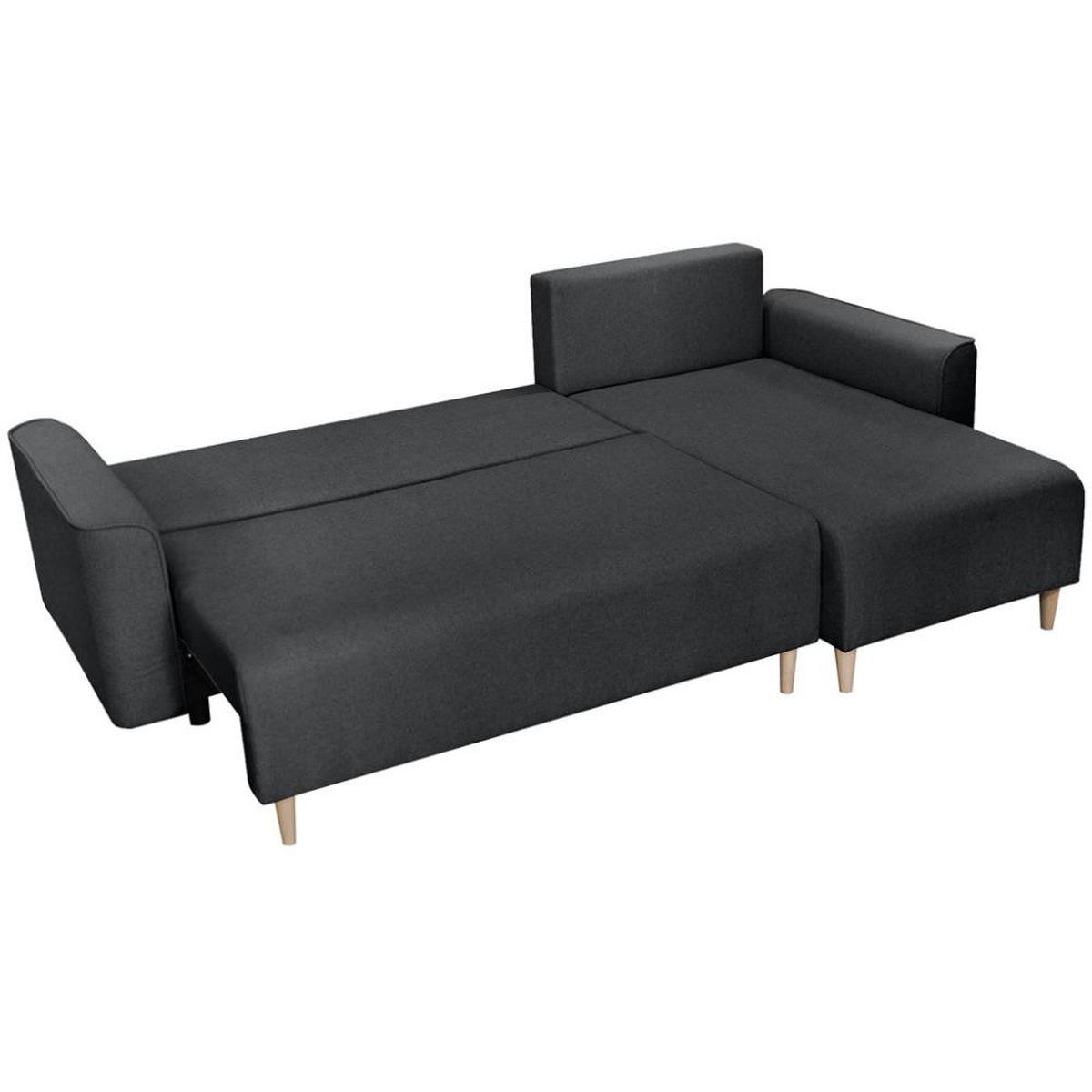 ECKSCHLAFSOFA Willow schwarz - Schwarz, Textil (225/150cm) - Beautysofa