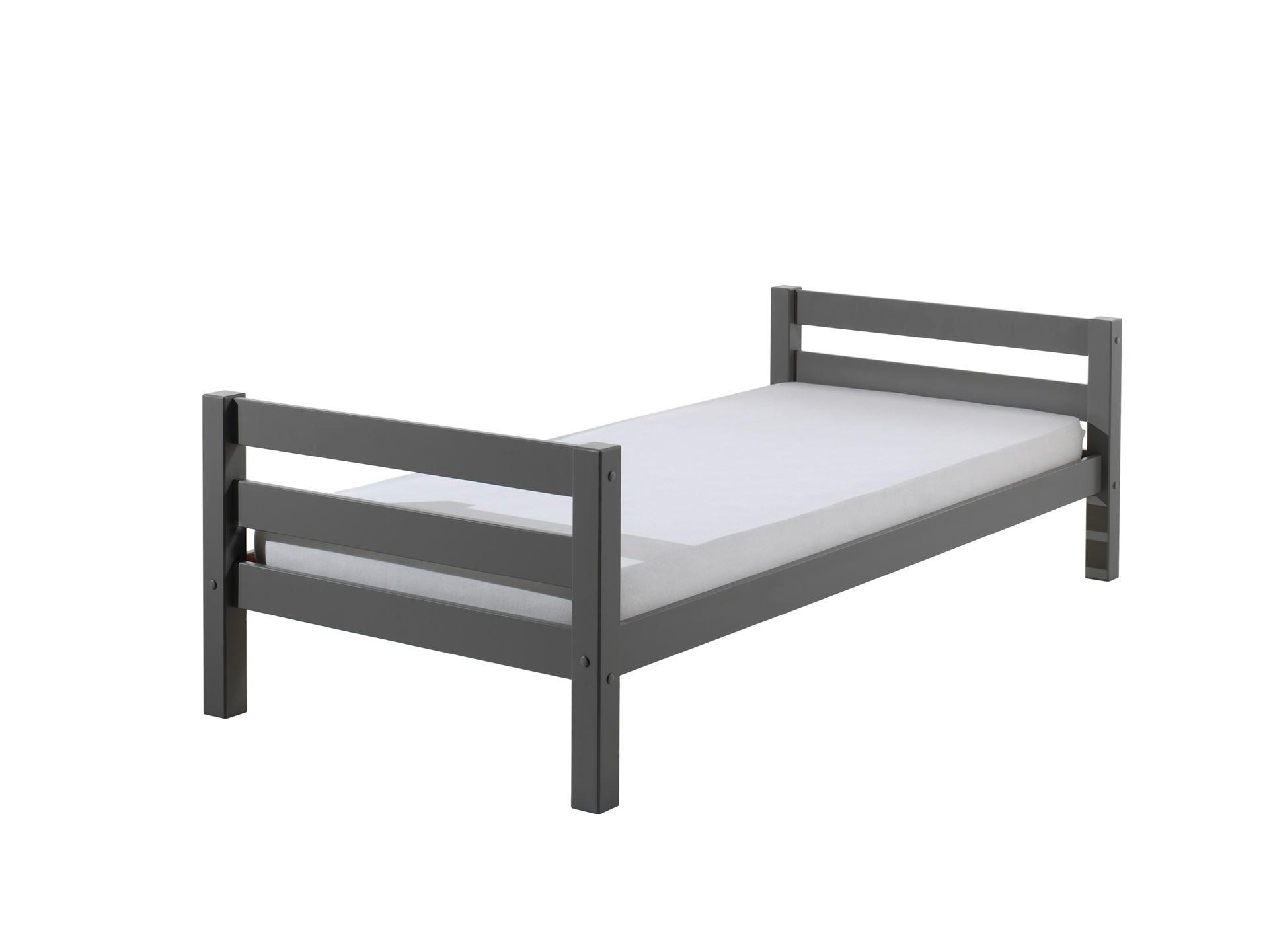 EINZELBETT Karolina 210x63x99 aus Massivholz in grau - Grau, Holz (90/200cm) - 58aufmkessel
