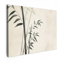 LEINWANDBILD Japandi - Bambus - Beige 40x30 cm - Eukalyptusholzfarben, Textil (40/30cm) - MuchoWow
