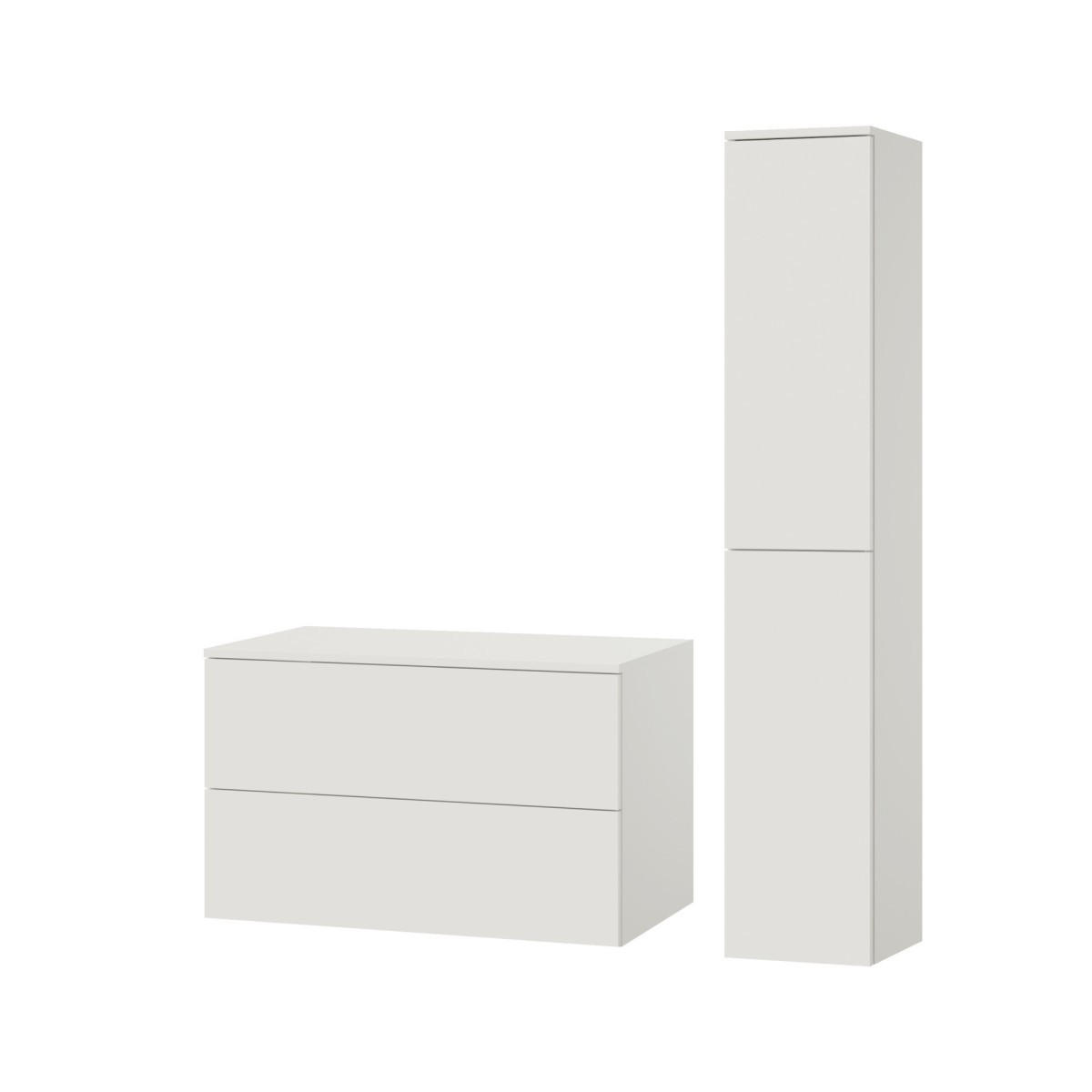 BADMÖBEL-SET Color Weiß 2-Teilig (2S 80 + 2D 160) - Weiß, Holzwerkstoff (110/160/45cm) - mzm24