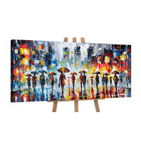 GEMÄLDE Bunter Abend auf Keilrahmen 115x50 cm - Multicolor, Holz (115/50cm) - YS-art gallery