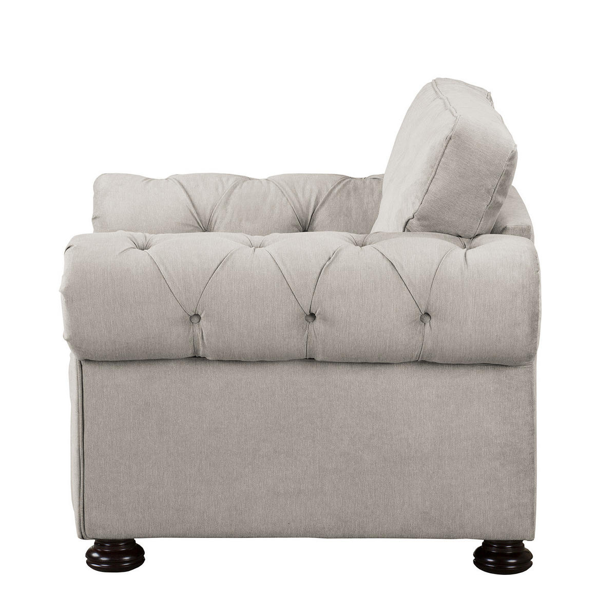 SESSEL - Microfaser - Grau, Textil (125/93/100cm) - home24