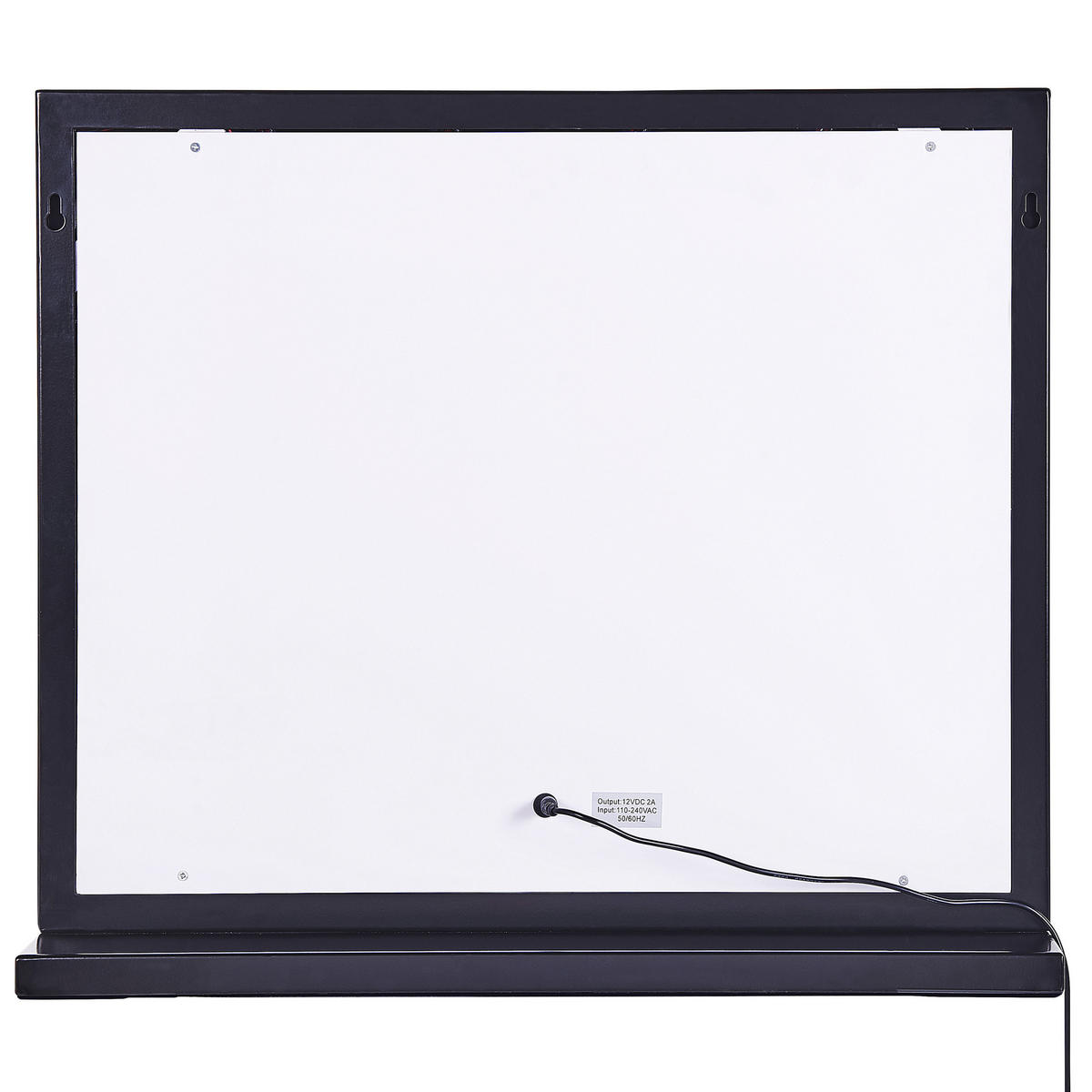 KOUPELNOVÉ ZRCADLO s LED osvětlením černé obdélníkové 50/60 cm Beauvoir - černá, kov (60/50/2cm) - Beliani