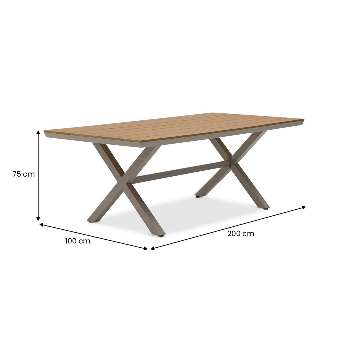 GARTENMÖBEL SET WINDY 9er Set beige, natur, champagne - Beige, Metall - IDIMEX