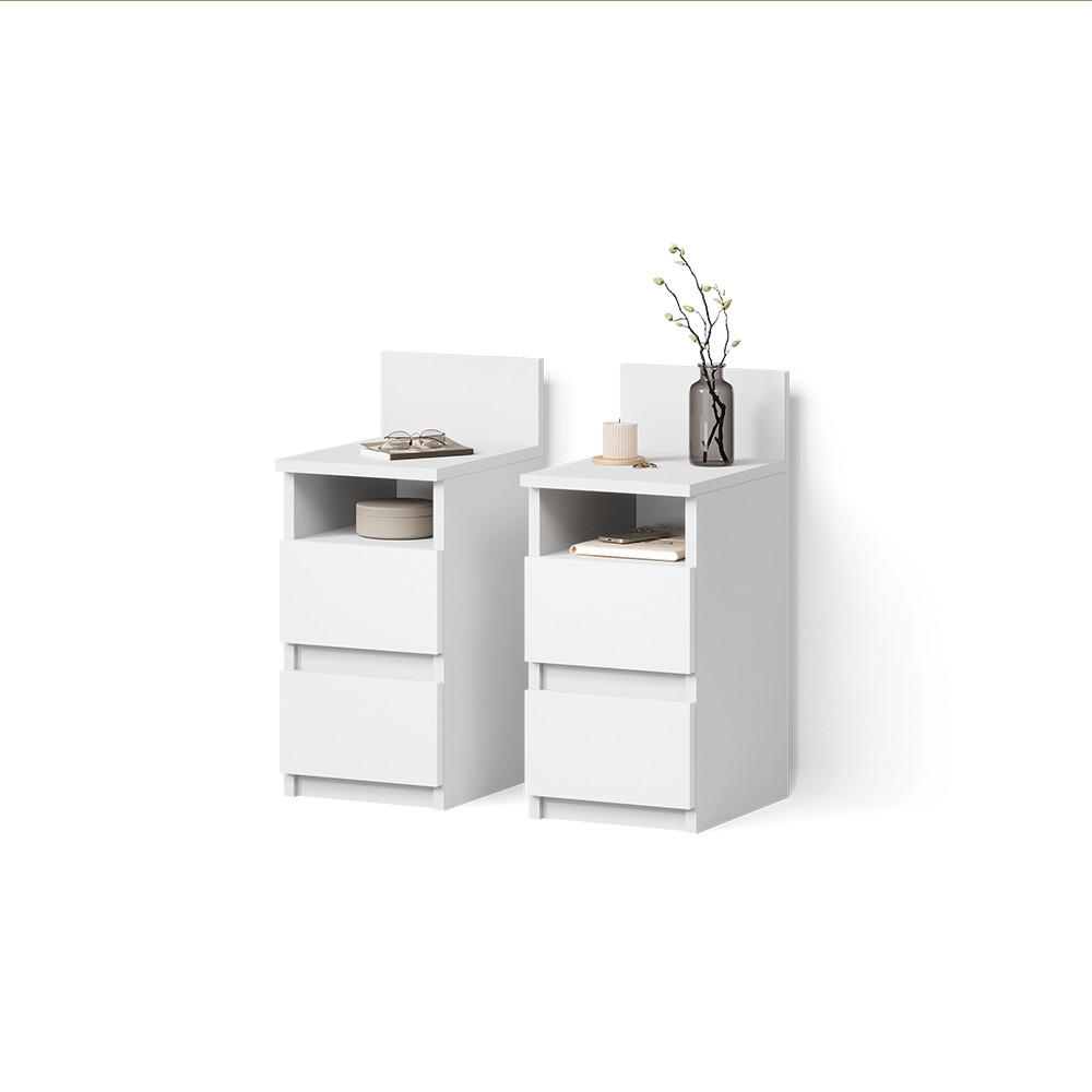 Livinity® NOČNÍ STOLEK Roya, Bílá, Sada 2 kusů