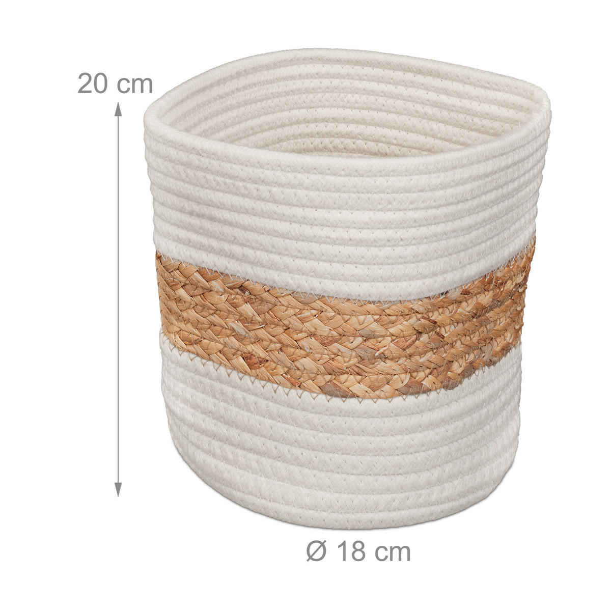 AUFBEWAHRUNGSKORB - Creme, Textil (18/18/20cm) - Relaxdays