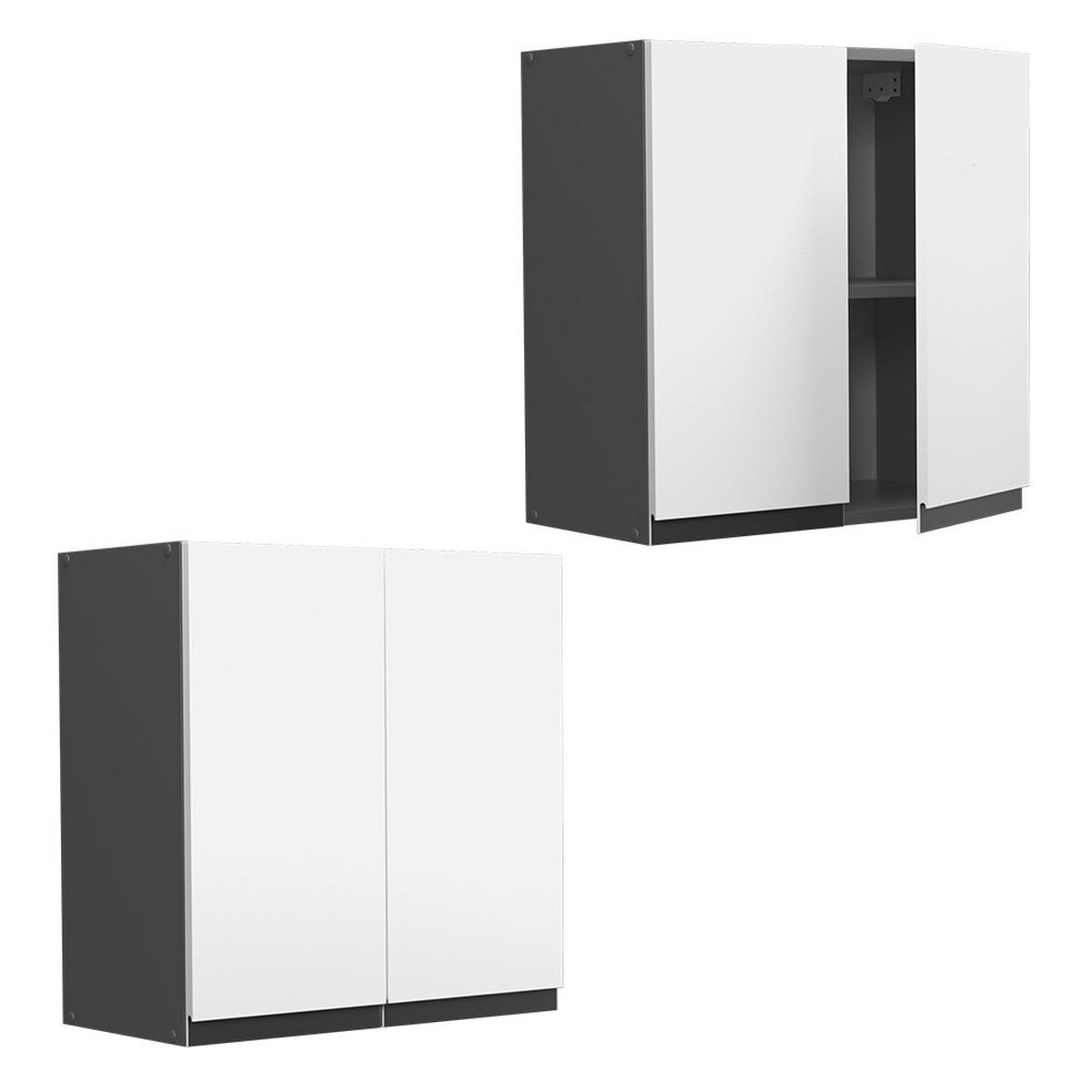 HÄNGESCHRANK R-Line Weiß 60 cm J-Shape - Anthrazit/Weiß, Holzwerkstoff (60/60/31cm) - Vicco