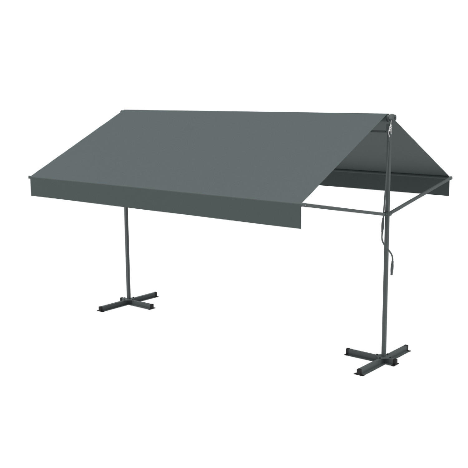 MARKISE iseo grau 2 78 x 1 5 m aus aluminium manuell - Grau, Metall (300/200/295cm) - Concept Usine