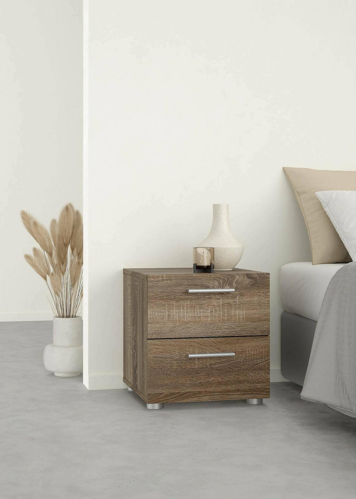 NACHTTISCH Eiche 40/40.25/42.3 cm - Braun, Holzwerkstoff (40.25/42.3/40cm) - DMORA