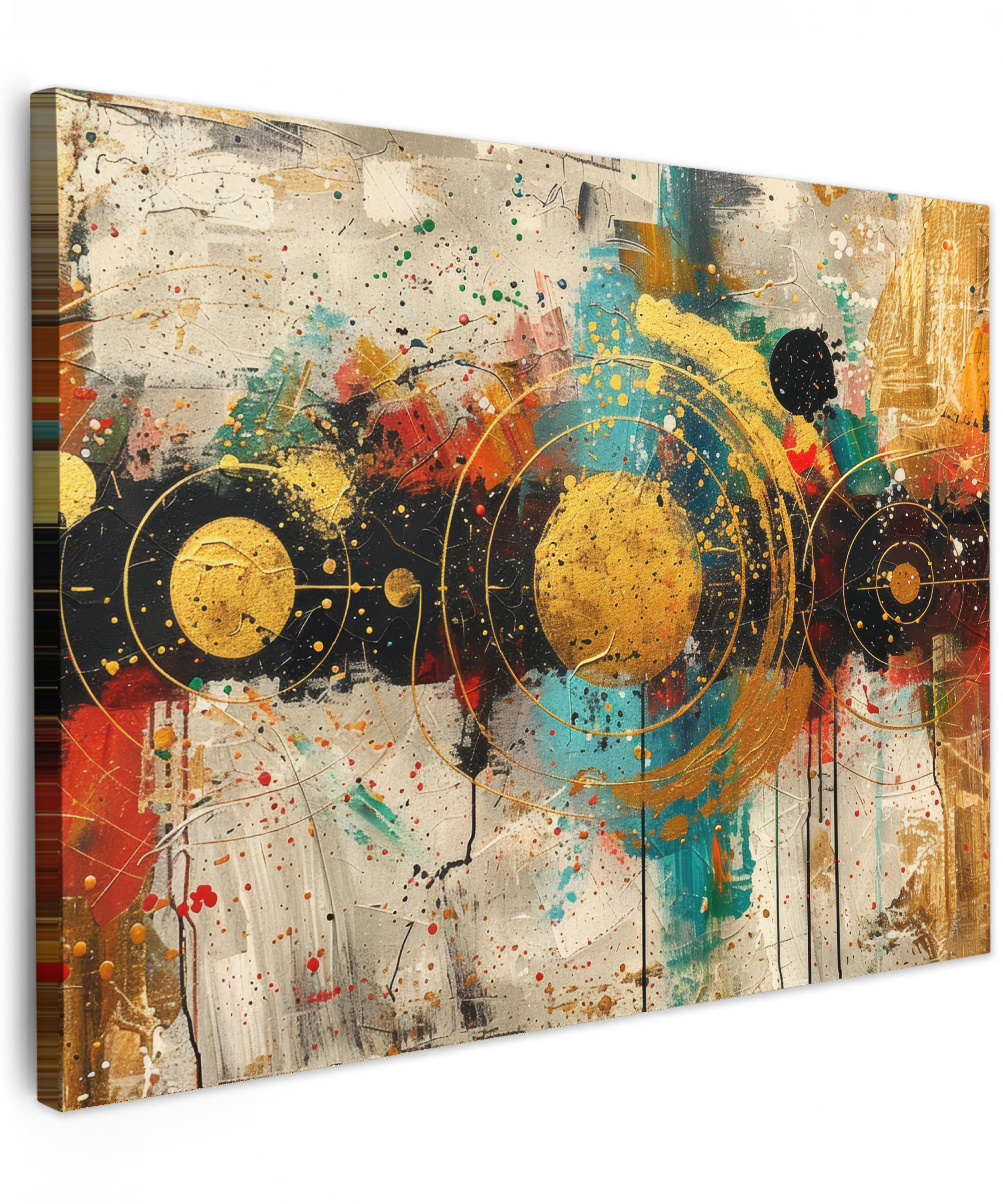 MuchoWow OBRAZ NA PLÁTNĚ Abstraktní - Umění - Zlato - Moderní 80x60 cm