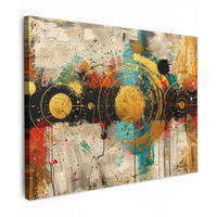 OBRAZ NA PLÁTNE Abstraktné - umenie - zlaté - moderné 80x60 cm - viacfarebná, textil (80/60cm) - MuchoWow