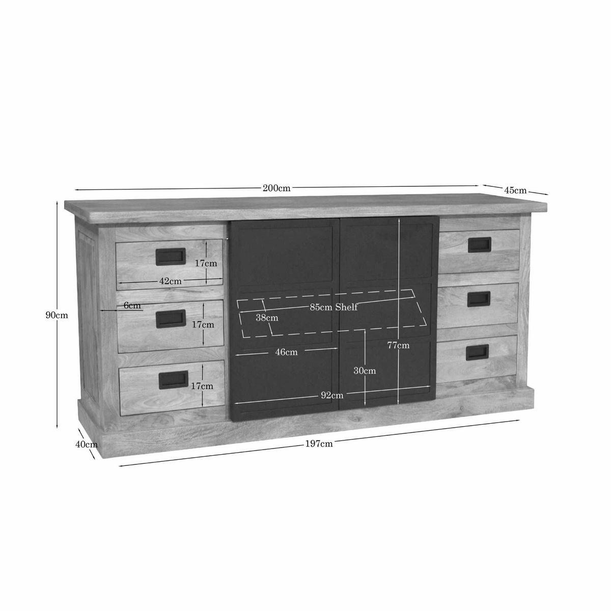 SIDEBOARD Noa Braun 45/200/90 cm - Braun, Holz (200/90/45cm) - Starfurn