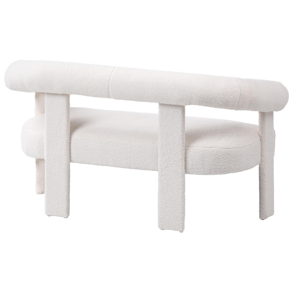 2-SITZER-SOFA Bouclé Cremeweiß Ilbro - Creme, Textil (138/76/68cm) - Beliani
