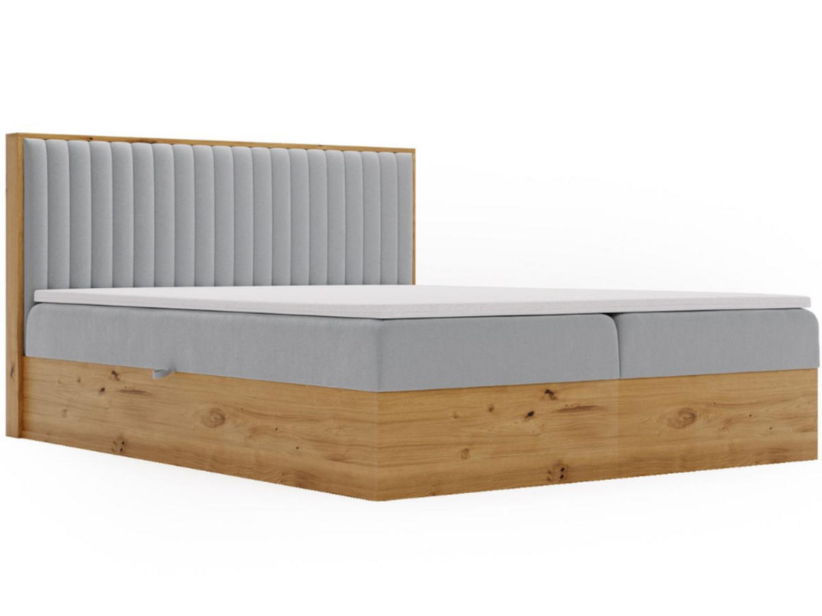 BOXBETT Forest 140x200 Hellgrau - Hellgrau, Holz/Textil (140/200cm) - Graingold