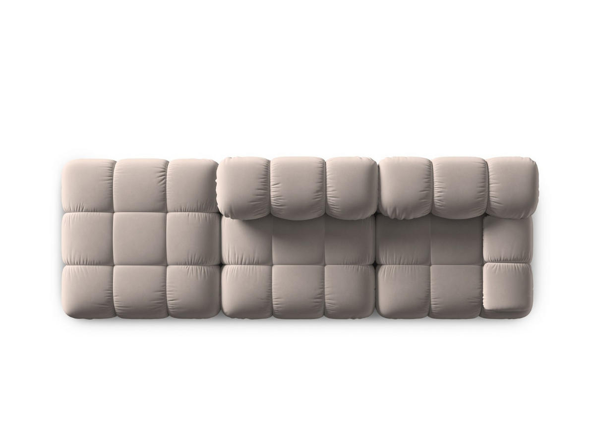 MODULARES-SOFA links Bellis aus Samt beige 4 Sitzplätze - Beige, Textil (94/63/282cm) - Micadoni