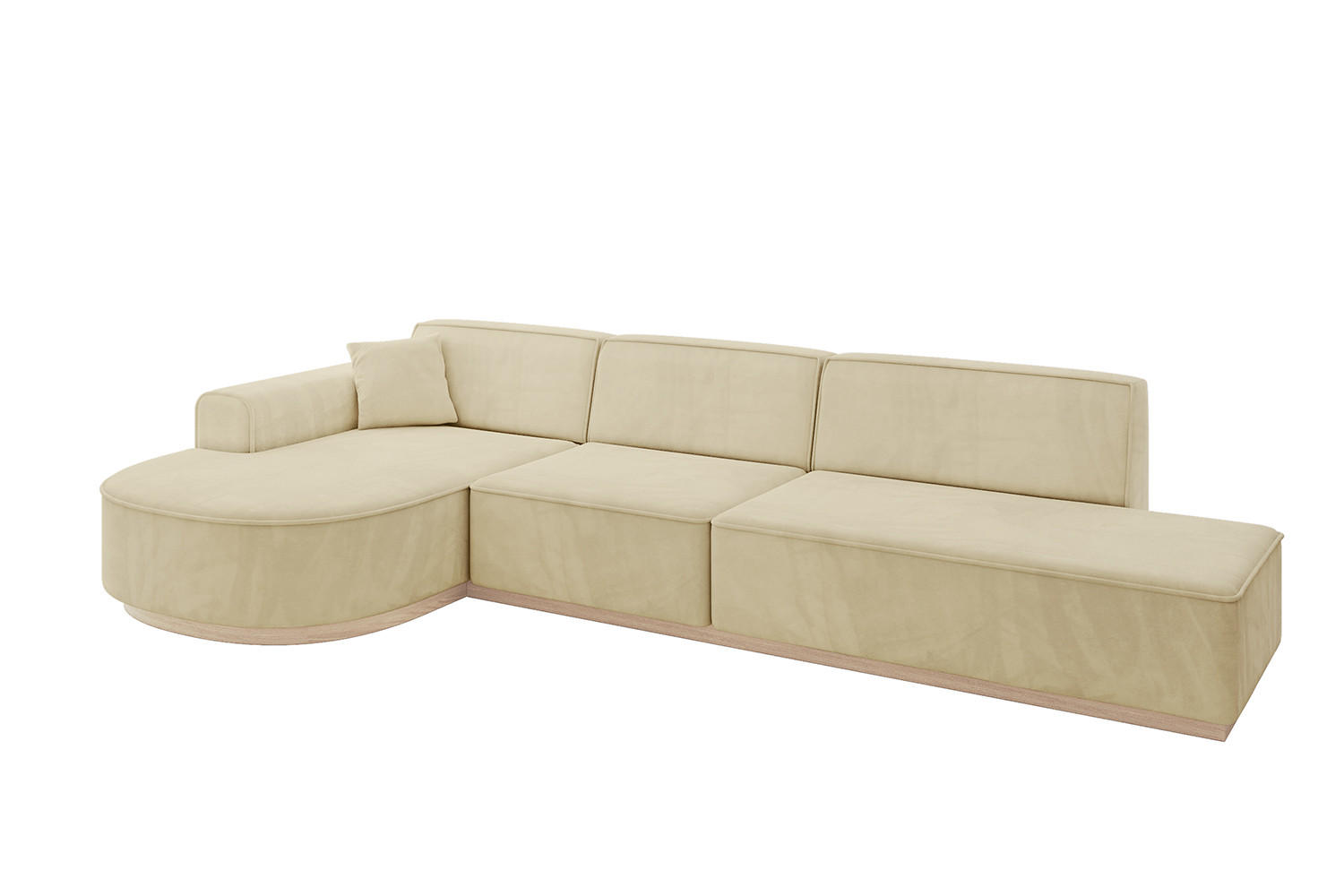 ECKSOFA Ottomane Links ARRIO-L2 - 328x171x83 cm Beige - Beige, Holzwerkstoff/Textil (328/171cm) - ALTDECOR