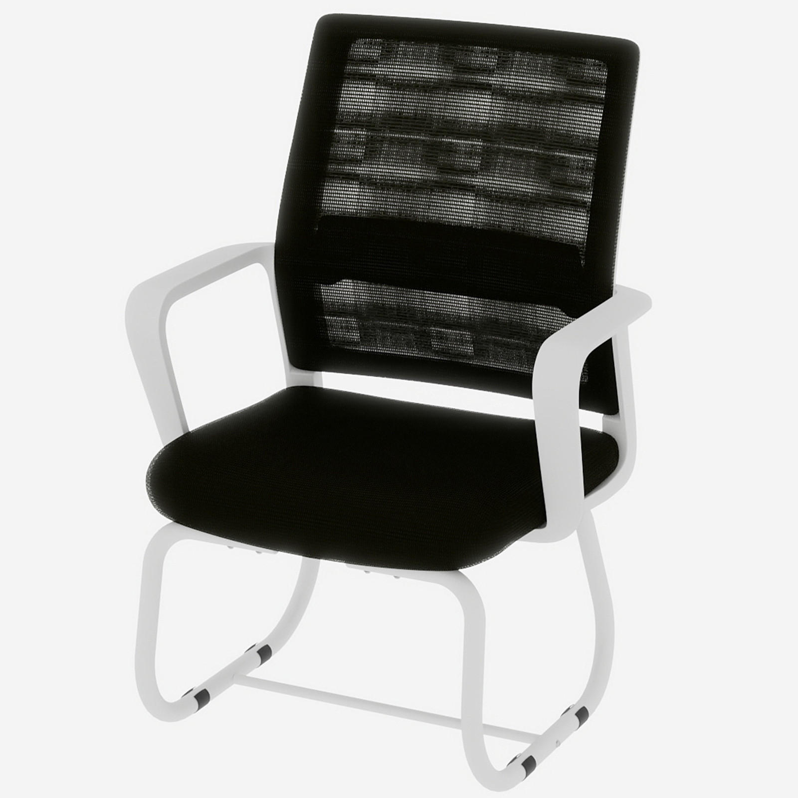 BÜROSTUHL Netz Schwarz & Weiß mit Armlehnen - Schwarz/Weiß, Textil/Metall (59/90/55cm) - WISHDOR