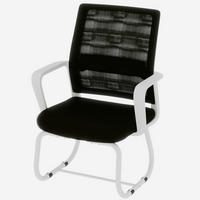 BÜROSTUHL Netz Schwarz & Weiß mit Armlehnen - Schwarz/Weiß, Textil/Metall (59/90/55cm) - WISHDOR