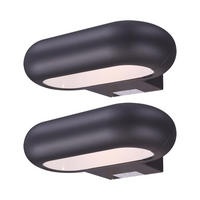 LED AUSSEN-WANDLEUCHTE Alu Grau 2er Set - Grau, Glas (22/5.6/15.7cm) - Globo Lighting