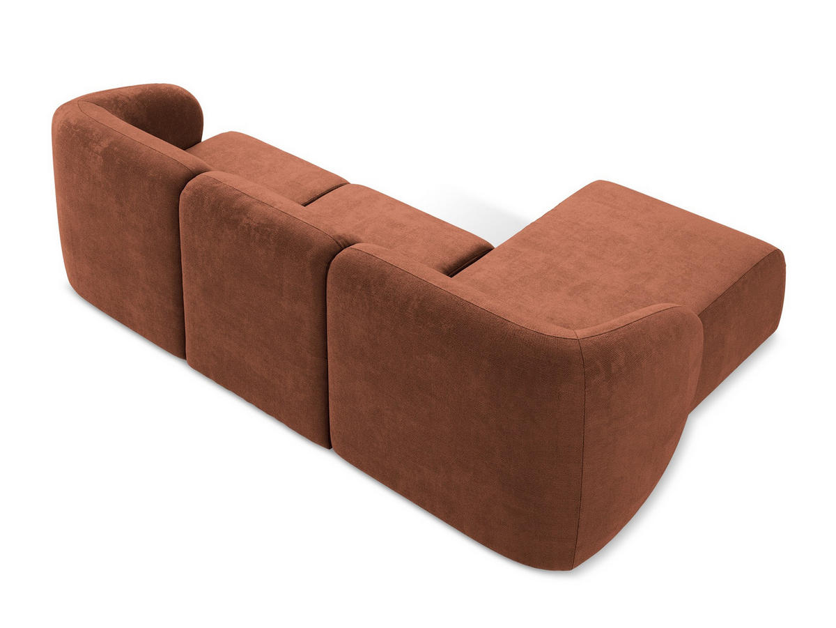 ECKSOFA Chenille Stoff Weiß - Schwarz/Weiß, Holzwerkstoff/Kunststoff (251/251cm) - Makamii