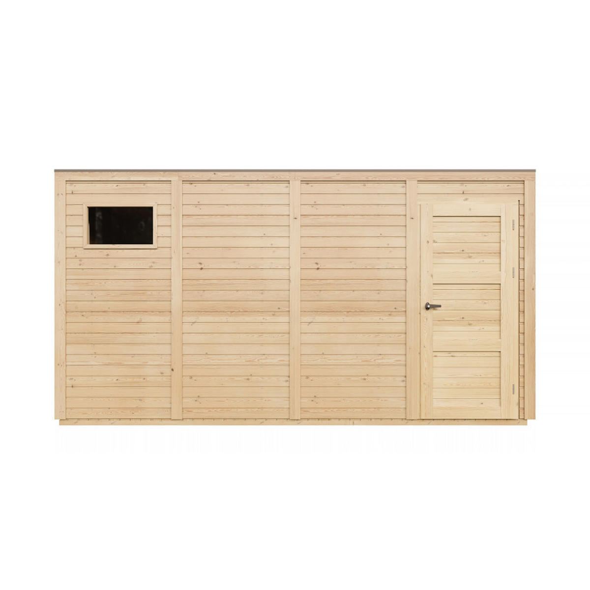 GARTENHAUS Holz 8,16 m², 404/216/202 cm, mit imprägniertem Boden, M327F2+M327G - Beige, Holz (404/216/202cm) - Timbela
