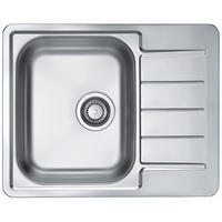 EINBAUSPÜLE 61,5 x 50cm Edelstahl Line 110 Schrank ab 45cm ohne Hahnloch mit Ablage - Edelstahlfarben, Metall (61.5/16/61.5cm) - Alveus